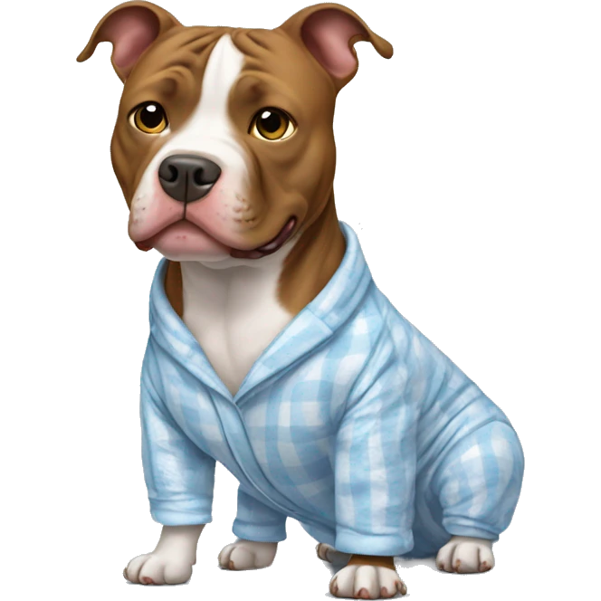 pitbull wearing pajamas emoji