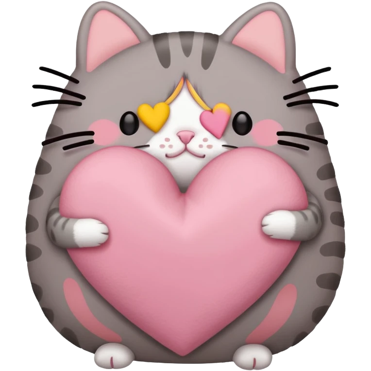 red heart pusheen emoji