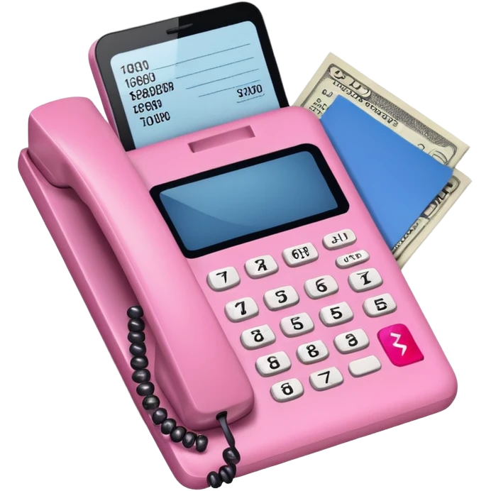 Pink phone bill
 emoji