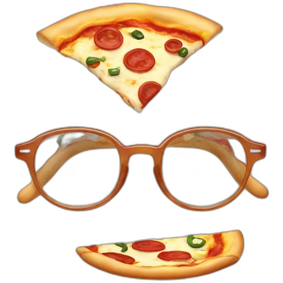 A pizza made with glasses emoji