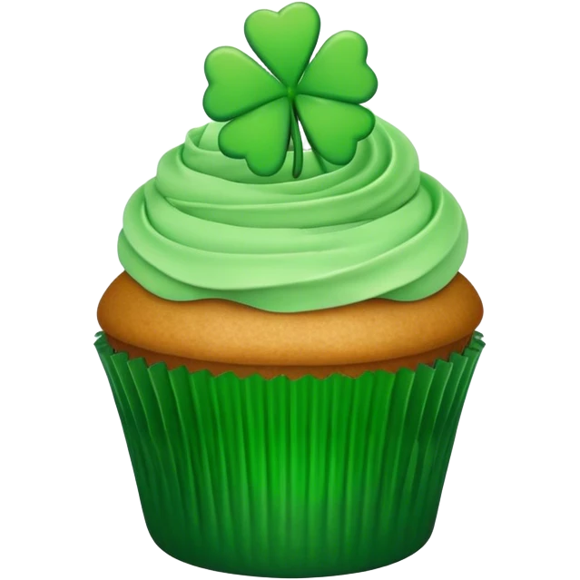 green st. patrick's day cupake emoji