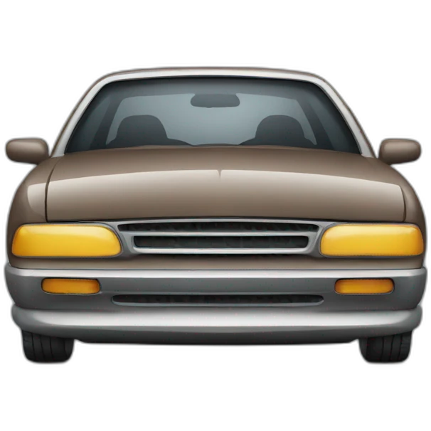 car with a sad mouth emoji