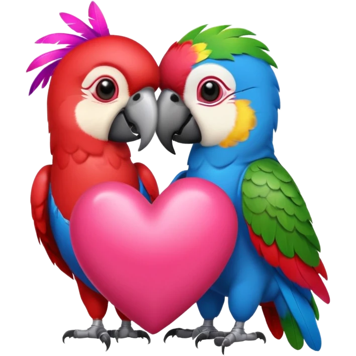 shiny heart kiss parrot emoji