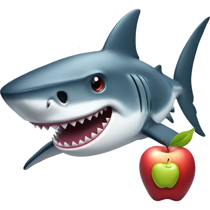 Shark with apple  emoji