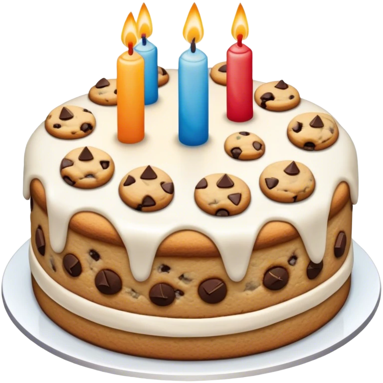 Chocolate chip cookie birthday cake emoji