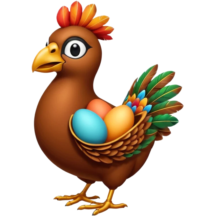 A 3D cartoon Sankofa bird with its head turned backward holding an egg in its beak, symbolizing learning from the past, vibrant colors, smooth lighting, Memoji-style rendering. emoji