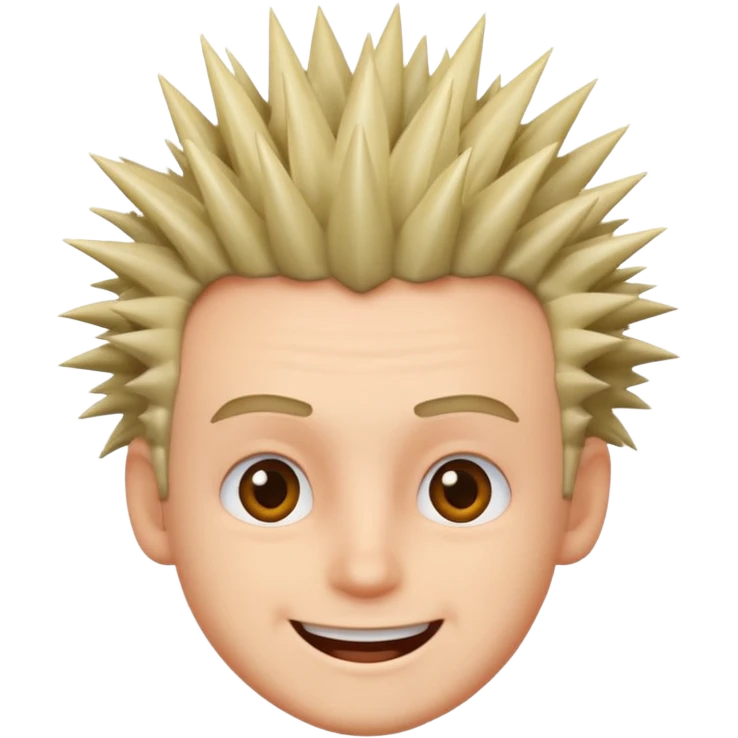 fat spiky haired happy man emoji