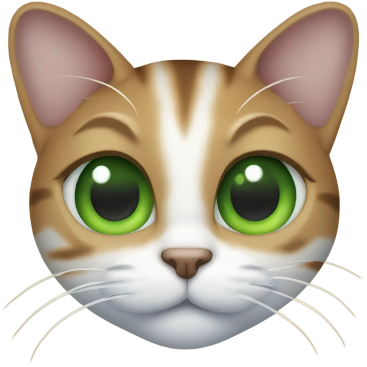 Tabby cat with green eyes and eyelashes emoji