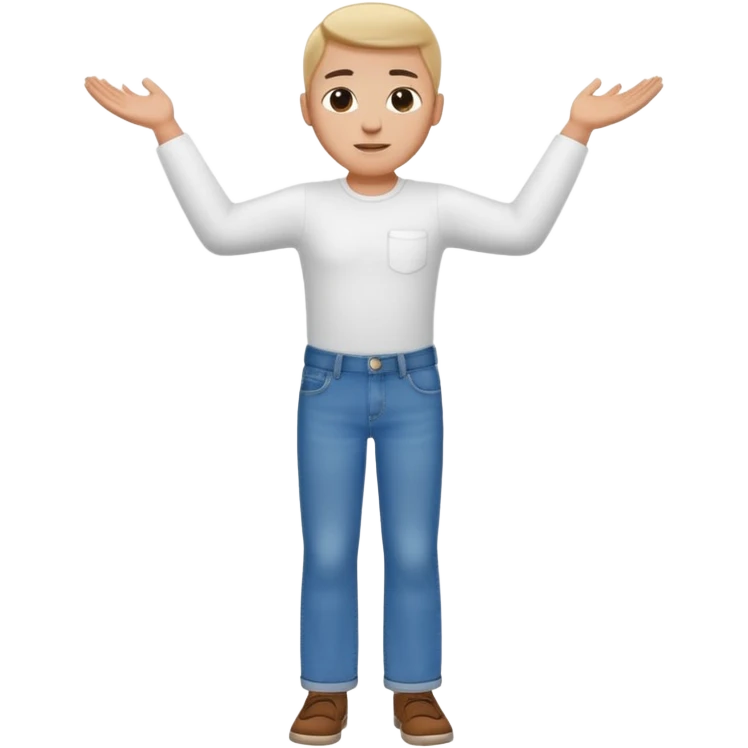 Una persona con los vrazos estirados hacia ambos lados emoji