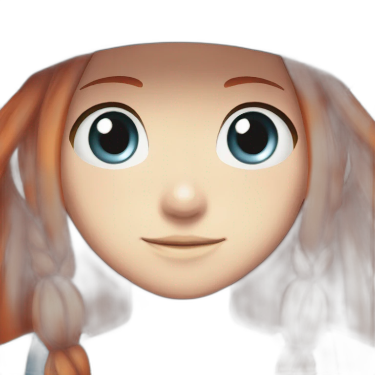 Redhead blue eyes female luffy hat long straight hair emoji