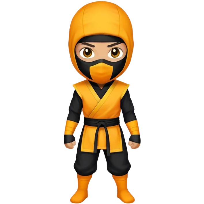yellow-Orange and black ninja emoji