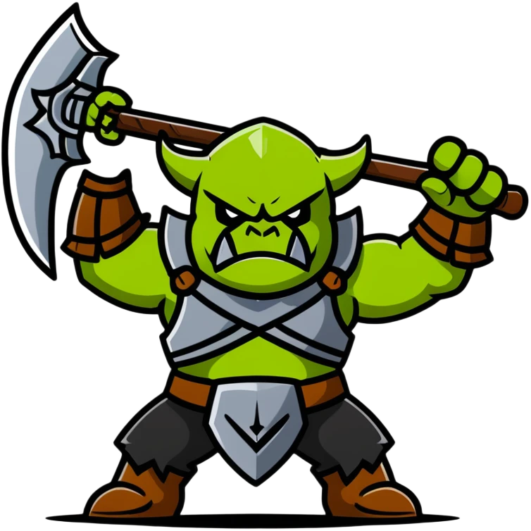 Ork warrior with battle axe emoji