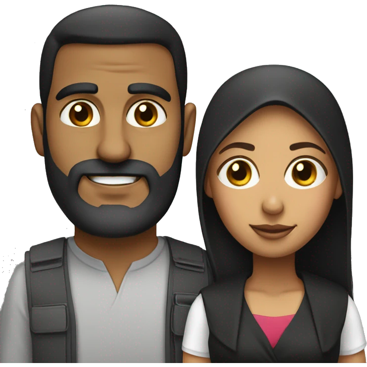 Iraqi man and Puerto Rican woman emoji