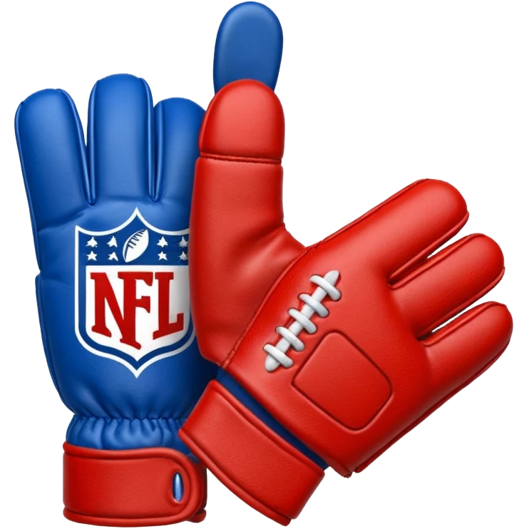  #1 glove nfl thumbs up   in blue (#00A3E0) and red (#F9423A)  emoji