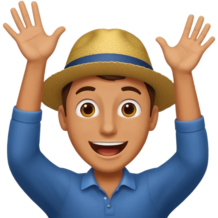 a guy excited with some festival background  without hat emoji