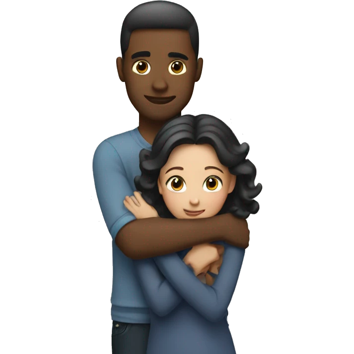 Girl hugging a man emoji