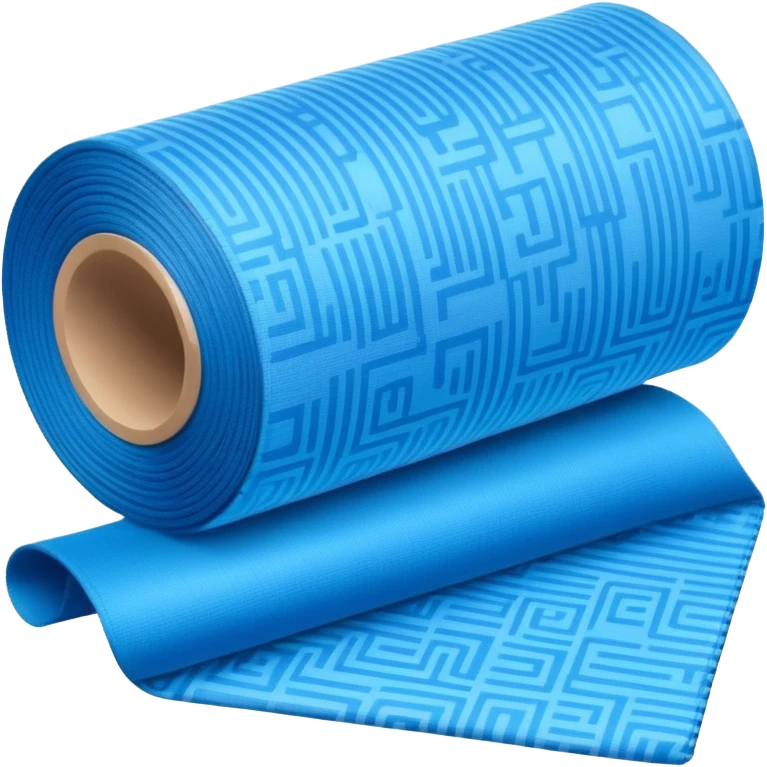 blue roll of fabric with digital pattern, smart fabric, high-tech texti emoji