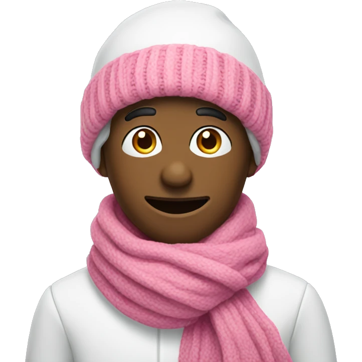 Snow man with pink scarf emoji
