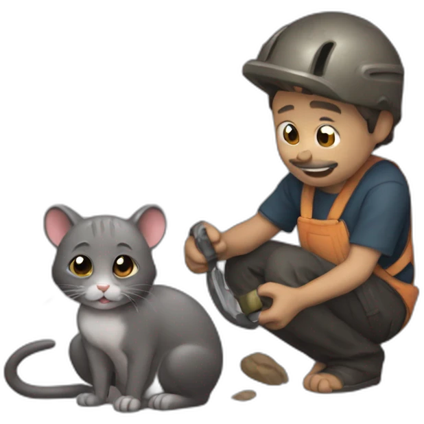 Raton laveur qui lave un chat emoji