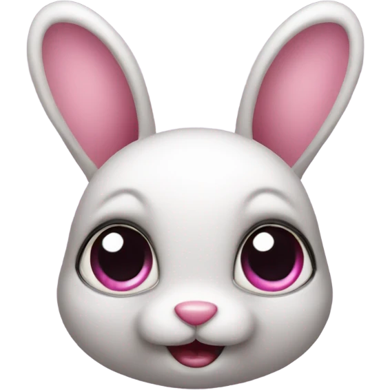 Little bunny with big eyes and pink nose emoji