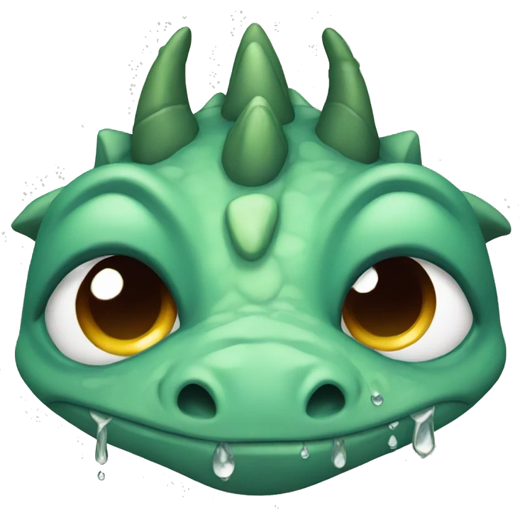 sad dragon with tears emoji