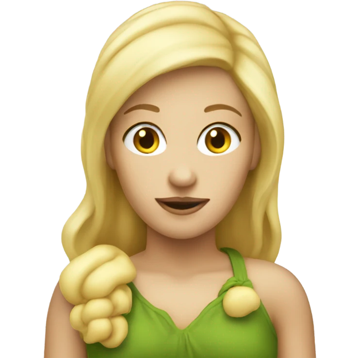 Blond crop pixie woman apple emoji