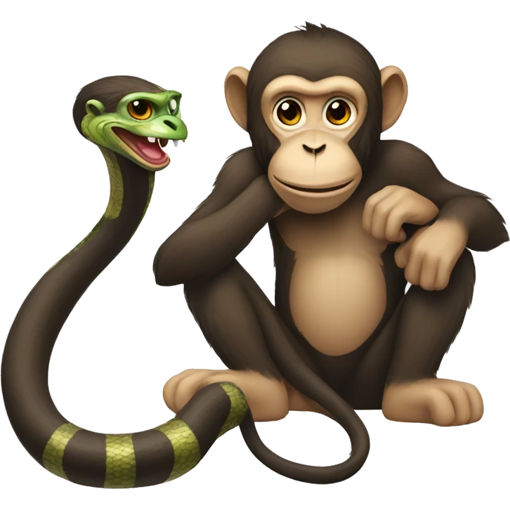 monkey with snake  emoji