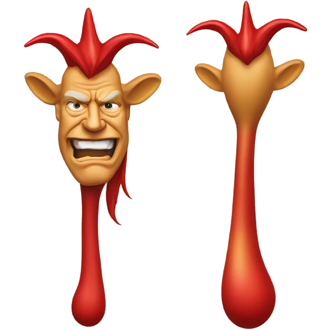 Donald trump with red horns and tail emoji