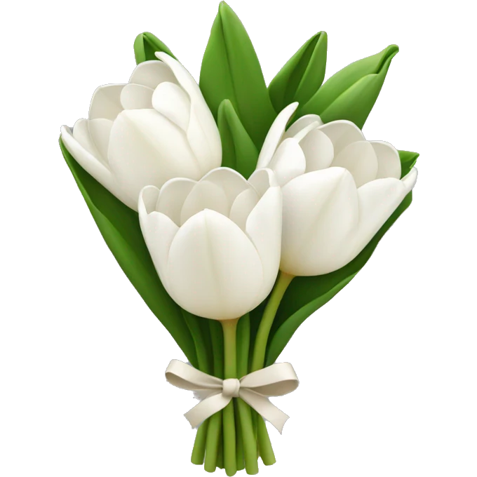white tulip bouquet  emoji