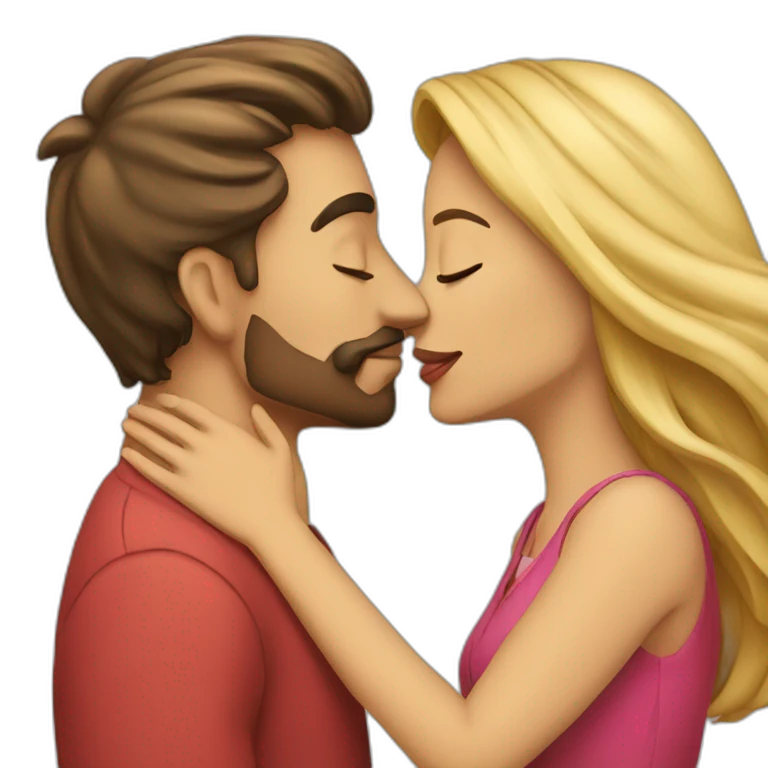 hombre y mujer beso emoji