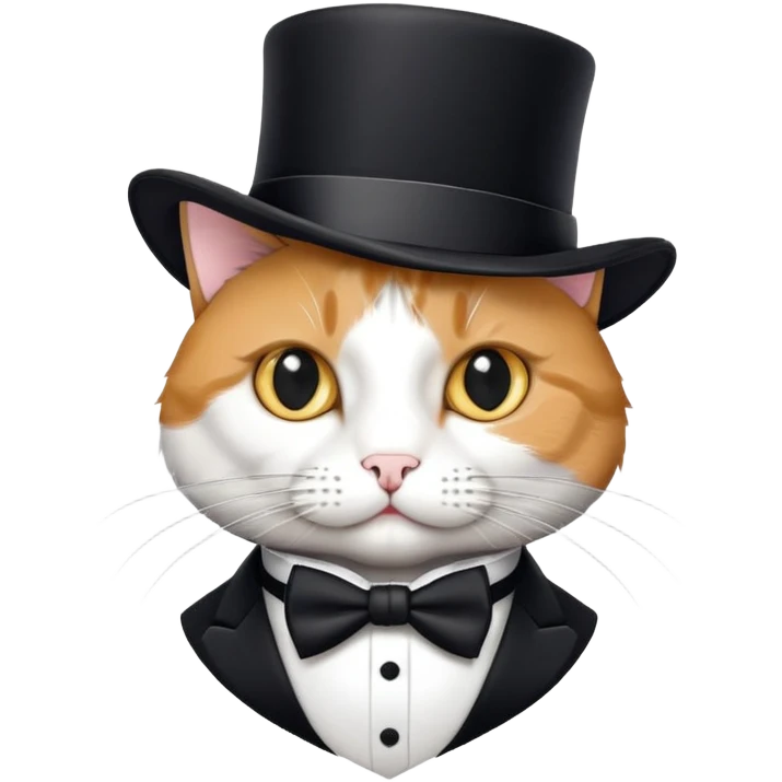 cat wearing tophat emoji