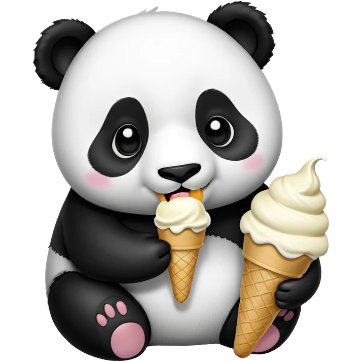 Panda eating ice cream emoji