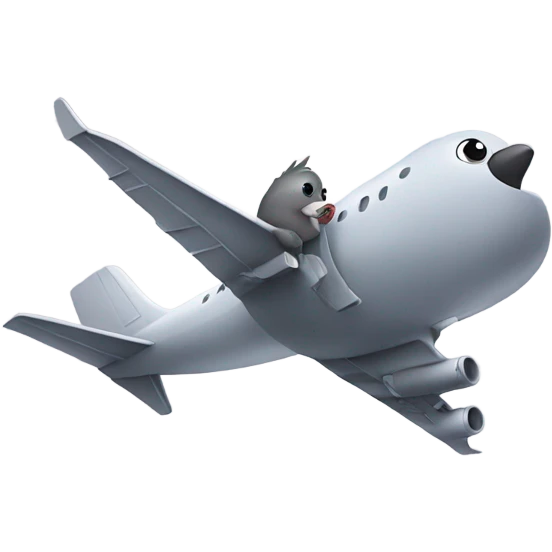 Pigeon with  plane emoji