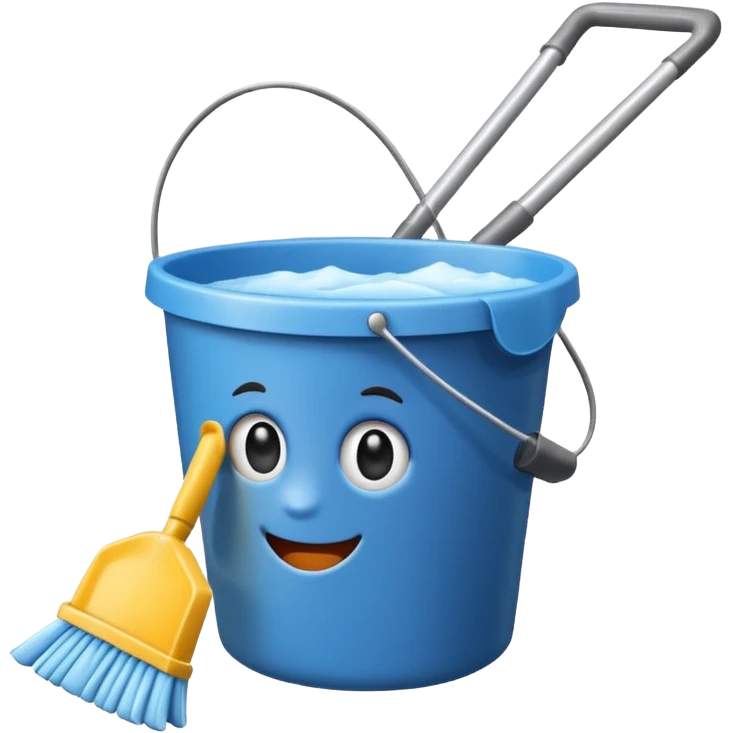 bucket filled cleaning equipments emoji