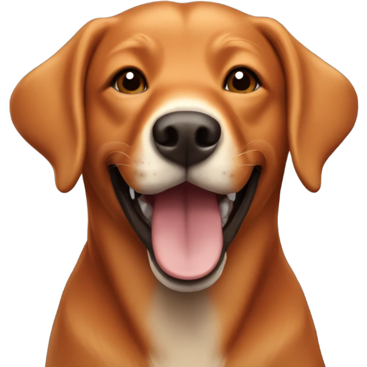 Fox red Labrador retriever dog smiling  emoji