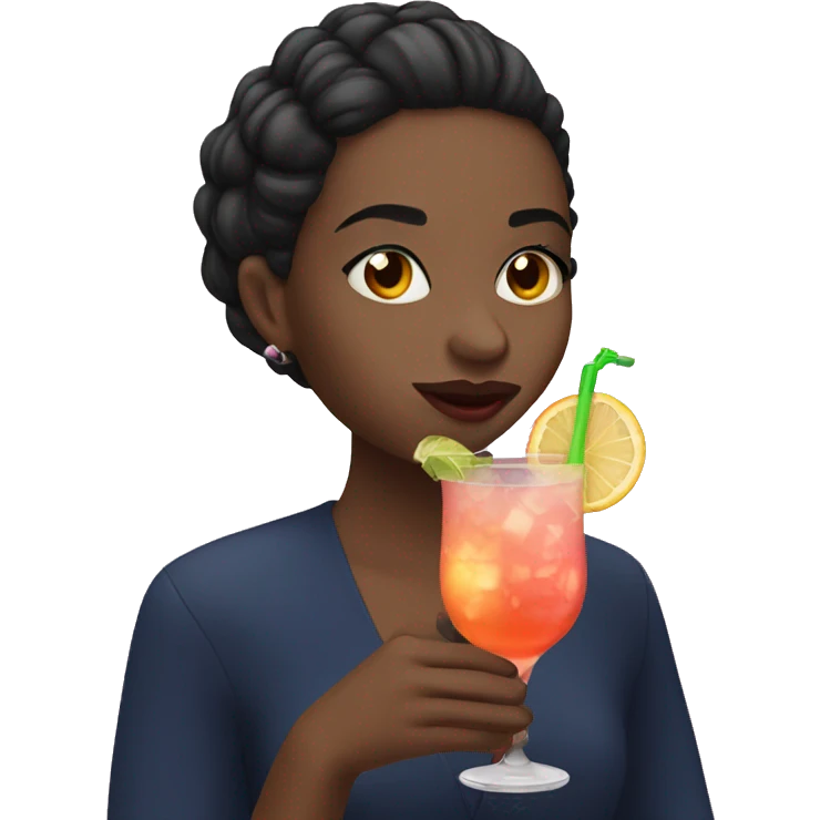 Girl drinking cocktail emoji