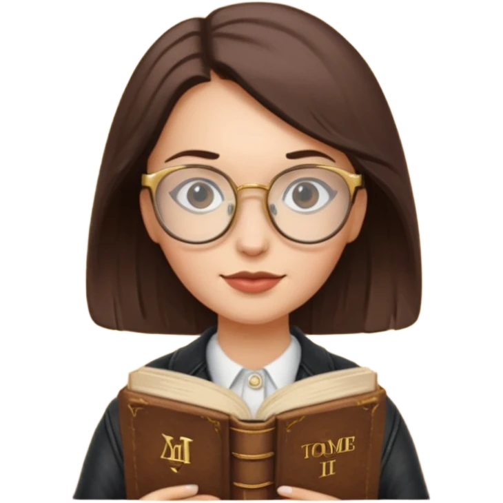 Book Collector — woman + old tome + glasses emoji