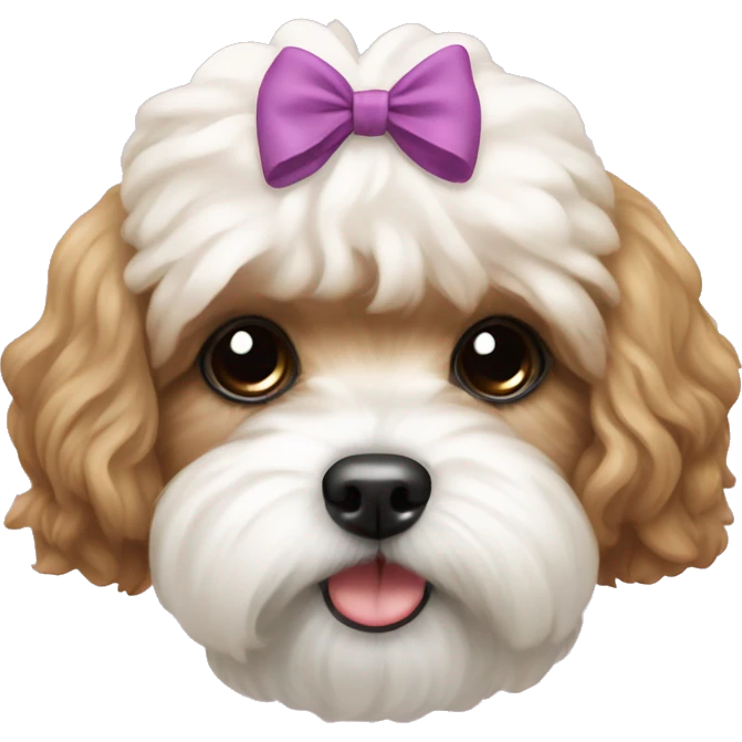 Shihpoo with bow emoji