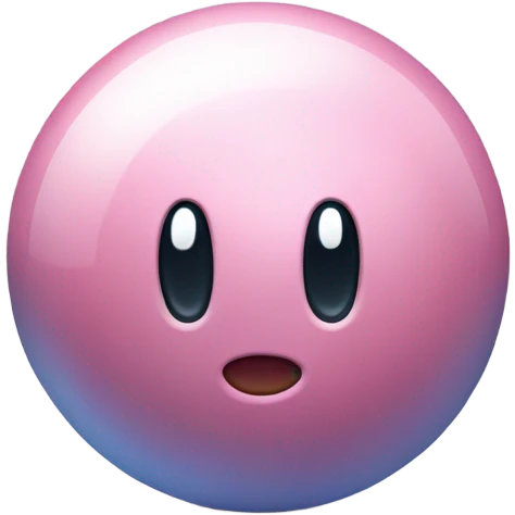 Metal cute Kirby ball driving on 4 car wheels emoji