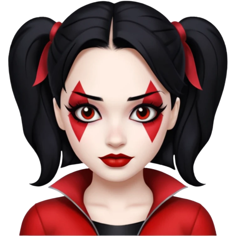 black haired harley queen emoji