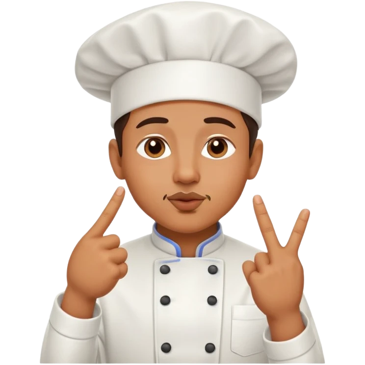 chef making the kiss gesture with fingers, expression of perfection emoji
