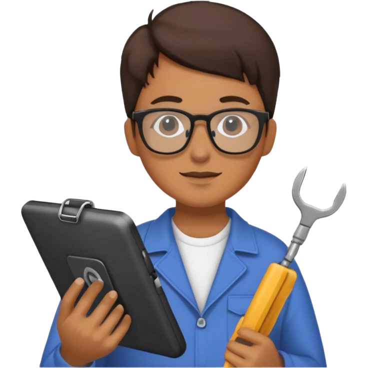 person with digital toolkit, digital vibes, digital background, internet emoji