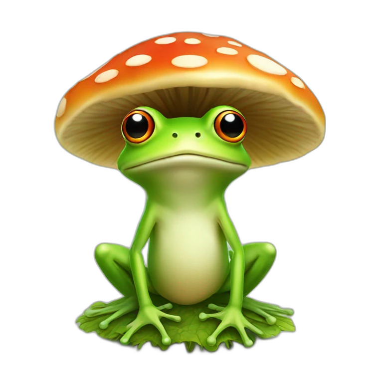 frog on mushroom emoji