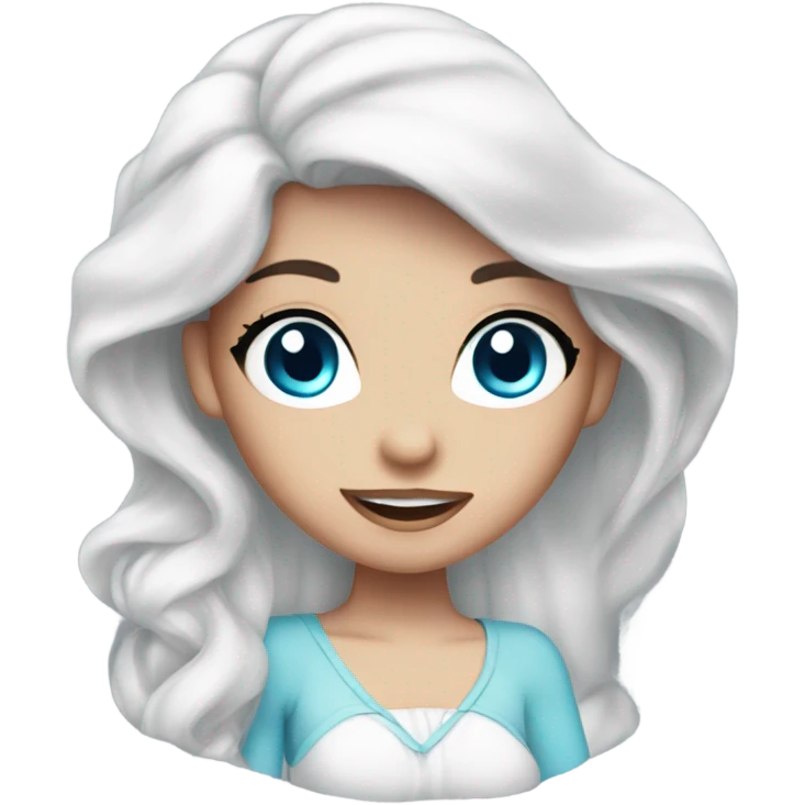 ariel with blue eyes wearing a white top emoji