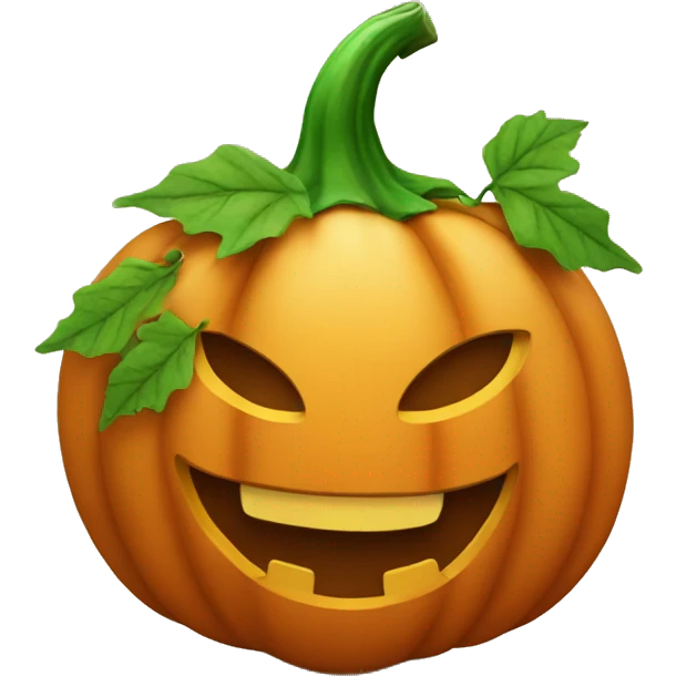 Pumpkin with leaves emoji