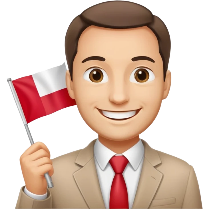 politican holding the Polish Poland flag emoji