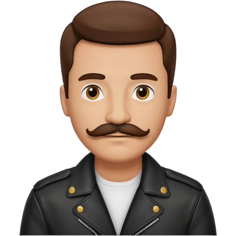 A man with a mustache, wearing a leather jacket emoji