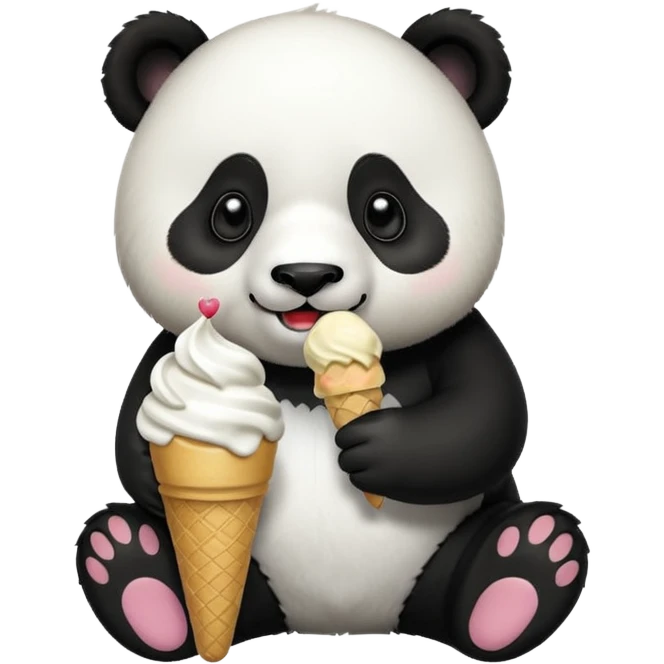 Panda eating ice cream emoji