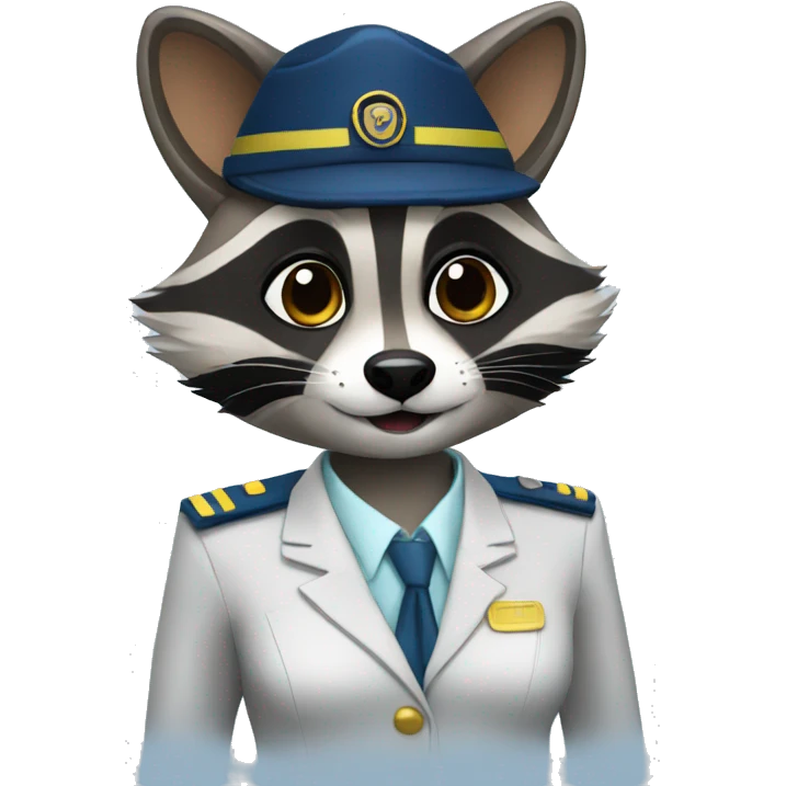 Raccoon flight attendant  emoji