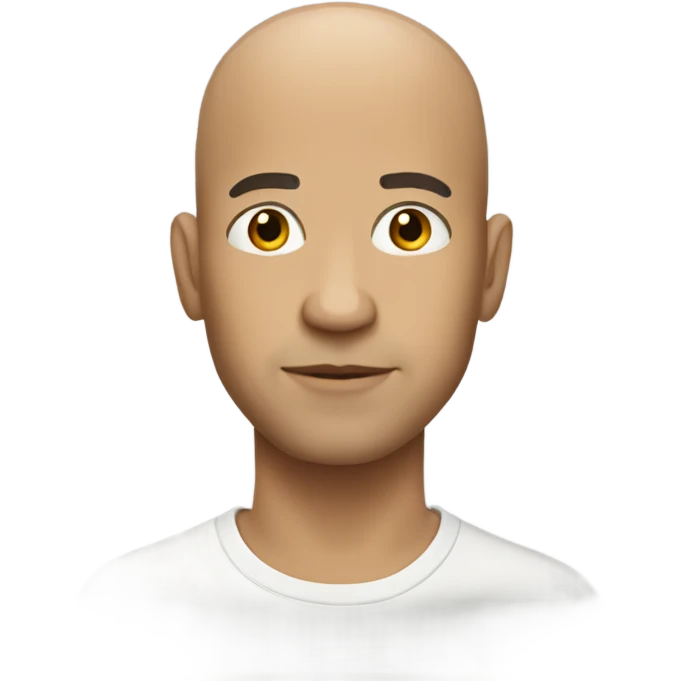 light skin bald man emoji